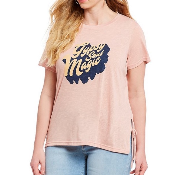 Jessica Simpson Tops - Jessica Simpson plus size tie-side graphic tee
